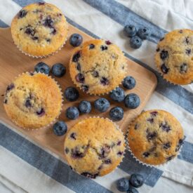 Panquecitos de arándanos con avena