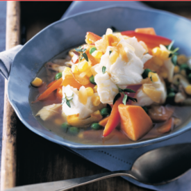 Estofado de bacalao y vegetales